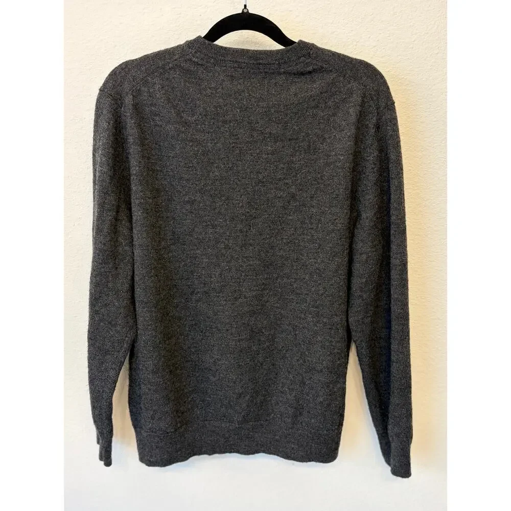 Club Room Men’s XL Merino Wool Blend Charcoal Gray Crewneck Sweater